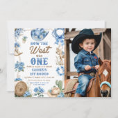 Cowboy Rodeo 1st Birthday How The West Was One Inv 招待状 (正面)