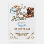 Cowboy Rodeo 1st Birthday Welcome アクリルサイン (正面)