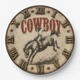 Cowboy Rodeo Western Horse Ranch Farmhouse ペーパープレート