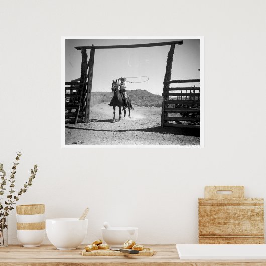 Cowboy roping ポスター (キッチン)