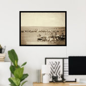 Cowboy Round-Up at Belle Fouche SD 1887 ポスター (ホームオフィス)