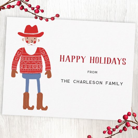 Cowboy Santa Claus Christmas シーズンポストカード