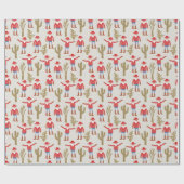 Cowboy Santa Claus Christmas ラッピングペーパー (フラット)