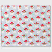 Cowboy Santa Claus Christmas Blue ラッピングペーパー (フラット)