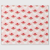 Cowboy Santa Claus Christmas Pink ラッピングペーパー (フラット)