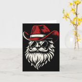 Cowboy Santa Claus Christmas Vintage Long Sleeve  カード (黄色い花)