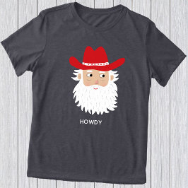Cowboy Santa Claus Custom Text Christmas トライブレンドＴシャツ