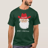 Cowboy Santa Claus Custom Text Christmas Tシャツ (正面)