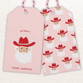 Cowboy Santa Claus Fun Western Holiday ギフトタグ