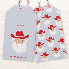 Cowboy Santa Claus Fun Western Holiday ギフトタグ