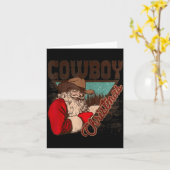 Cowboy Santa Claus Merry Christmas Western Country カード (黄色い花)