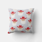 Cowboy Santa Claus Western Christmas Blue クッション (裏面)