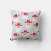 Cowboy Santa Claus Western Christmas Blue クッション (正面)