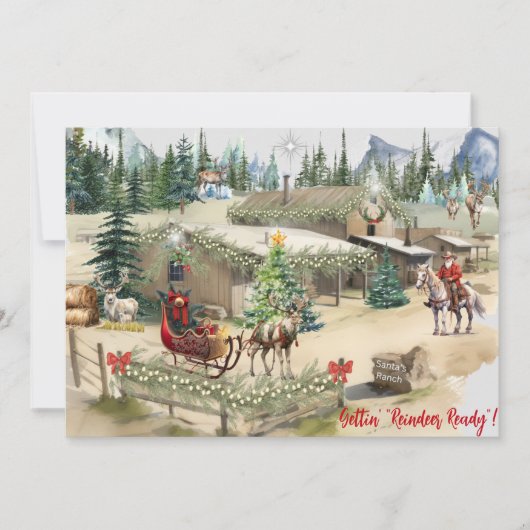 Cowboy Santa Gettin' "Reindeer Ready"クリスマスCa (正面)