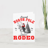 Cowboy Santa Riding Reindeer North Le Rodeo Christ カード (正面)