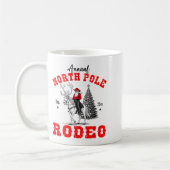 Cowboy Santa Riding Reindeer North Le Rodeo Christ コーヒーマグカップ (左)