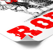 Cowboy Santa Riding Reindeer North Le Rodeo Christ ポスター (角)