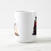 Cowboy Santa Roasts Campfire Marshmallow コーヒーマグカップ (中央)
