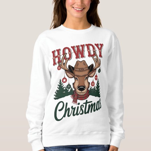 Cowboy Santa Western Christmas Rodeo PNG Design スウェットシャツ (正面)