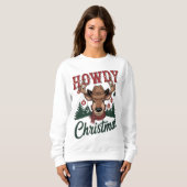 Cowboy Santa Western Christmas Rodeo PNG Design スウェットシャツ (正面フル)