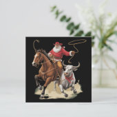 Cowboy Santa Western Roping Christmas Vintage  シーズンカード (スタンド正面)
