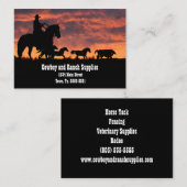 Cowboy Services or Ranch Horse Tack Fencing 名刺 (正面/裏面)