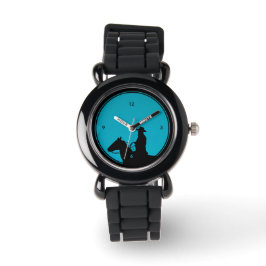 Cowboy Silhouette on Turquoise Watch 腕時計