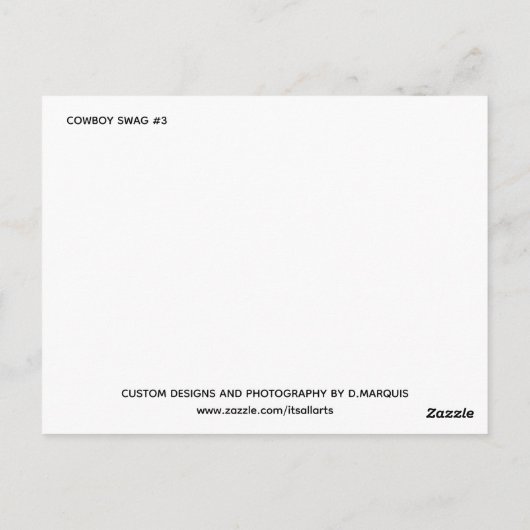 COWBOY SWAG # 3 ポストカード (裏面)