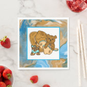 Cowboy Teddy Bear Boy’s Baby Shower Paper  スタンダードランチョンナプキン (インサイチュ)