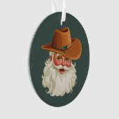 Cowboy Vintage Santa Funny Retro Western オーナメント (正面)
