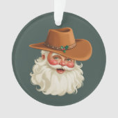 Cowboy Vintage Santa Funny Retro Western オーナメント (正面)