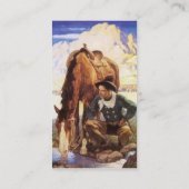 Cowboy Watering His Horse by NC Wyeth 名刺 (裏面)