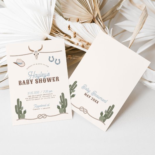 Cowboy Western Baby Shower Invitation 招待状
