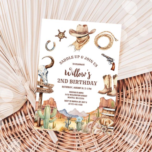 Cowboy Western Birthday Invitation 招待状