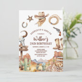 Cowboy Western Birthday Invitation 招待状 (スタンド正面)