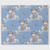 Cowboy Western  Boots, Hats & Cacti Rustic Rodeo ラッピングペーパー (フラット)