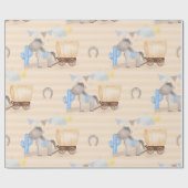 Cowboy Western  Boots, Hats & Cacti Rustic Rodeo ラッピングペーパー (フラット)