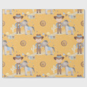 Cowboy Western  Boots, Hats & Cacti Rustic Rodeo ラッピングペーパー (フラット)