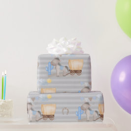 Cowboy Western Boots, Hats & Cacti Rustic Rodeo ラッピングペーパー