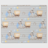 Cowboy Western Boots, Hats & Cacti Rustic Rodeo ラッピングペーパー (フラット)