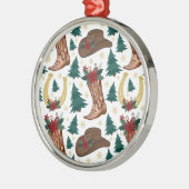 Cowboy Western Christmas Ornament Keepsake メタルオーナメント (左)