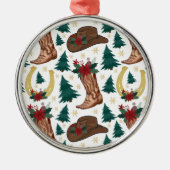 Cowboy Western Christmas Ornament Keepsake メタルオーナメント (正面)