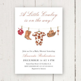 Cowboy Wild West Rodeo Baby Shower 招待状