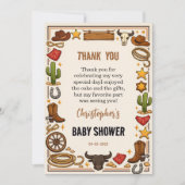 Cowboy Wild West Rodeo Ranch | Rustic Western Baby サンキューカード (正面)
