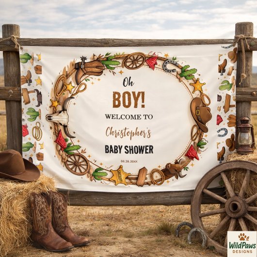 Cowboy Wild West Rodeo Ranch | Rustic Western Baby 横断幕