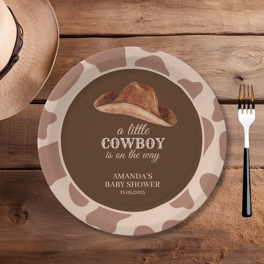 Cowboy Wild West Rodeo Western Boy Baby Shower  ペーパープレート