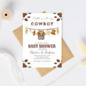 Cowboy Wild West Rodeo Western Boy Baby Shower  招待状