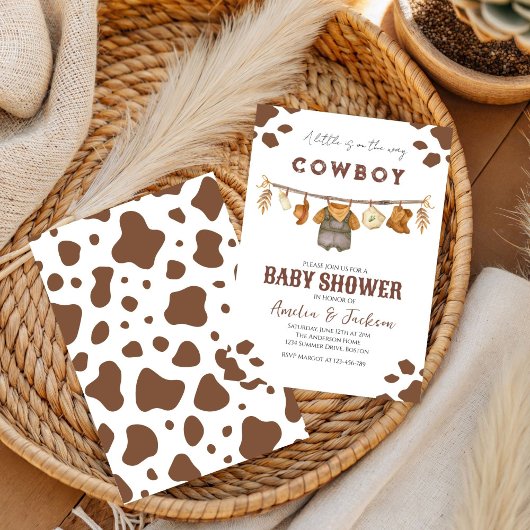 Cowboy Wild West Rodeo Western Boy Baby Shower  招待状