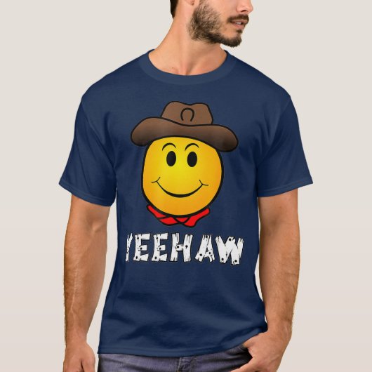 Cowboy Yehaw Emoji T shirt Western Rodeo Tee Tシャツ (正面)
