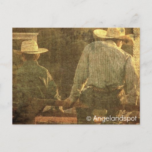 Cowboys on a Rodeo Fence ポストカード (正面)
